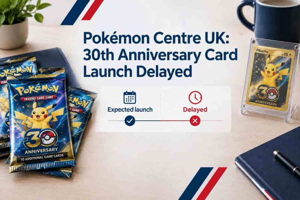 Pokémon Centre UK leaves fans waiting as 30th anniversary card launch hits delays Pokémon Centre UK 30th Anniversary Card